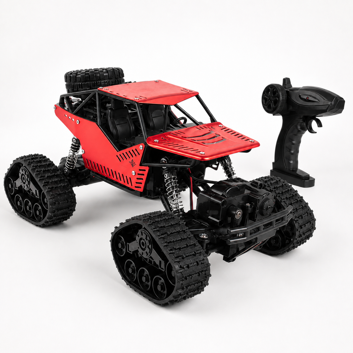 4WD Tracked RC Rock Crawler for Kids – Dual-Mode Tracks & Tires, 40+ Min Runtime