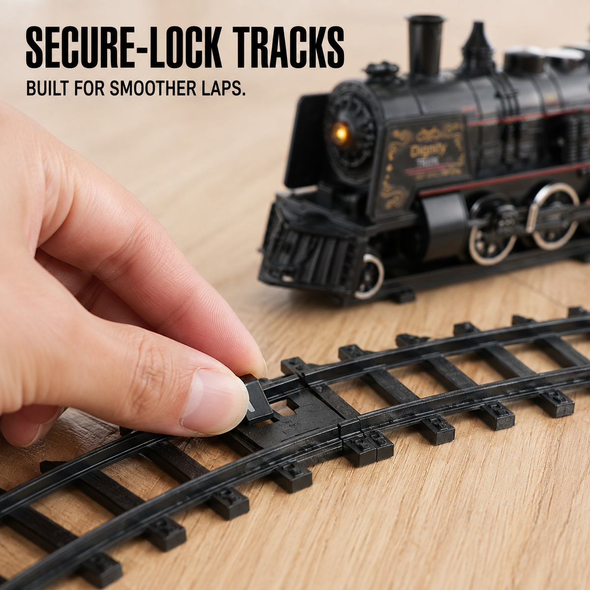 Rechargeable Remote-Control Steam Train Set for Kids