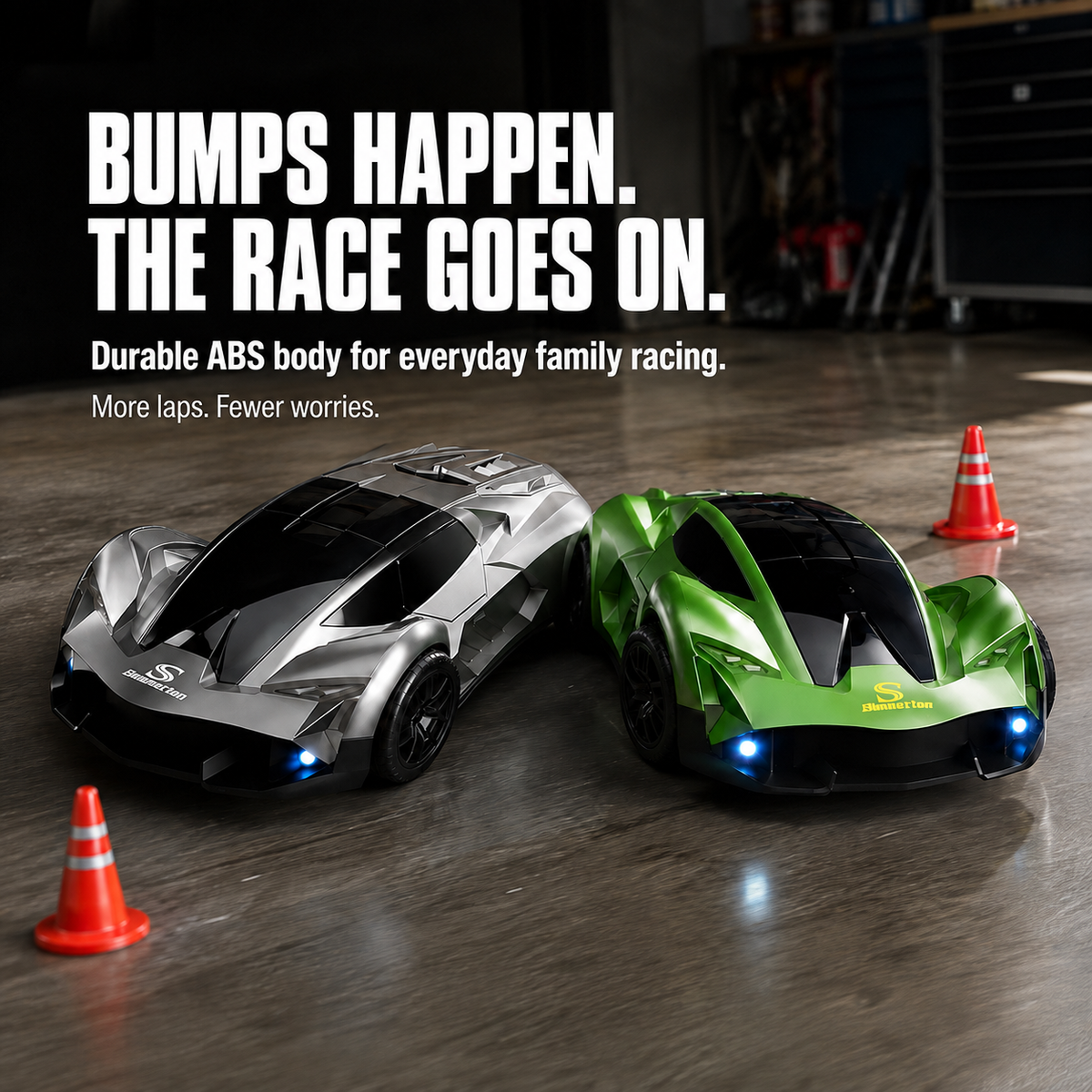 4WD RC Drift Car for Kids – Proportional Control, 3 Speed Modes & Dual Tires