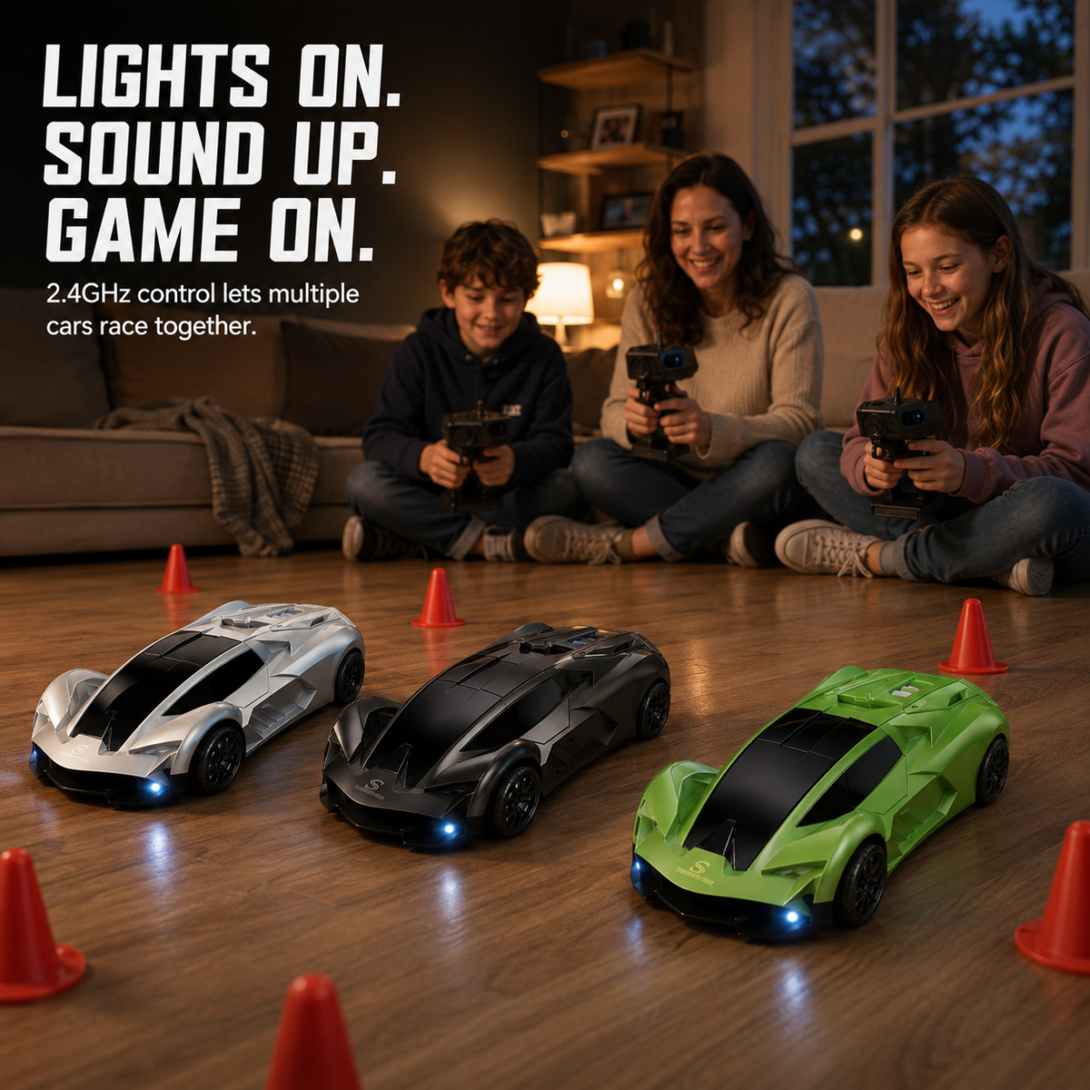 4WD RC Drift Car for Kids – Proportional Control, 3 Speed Modes & Dual Tires