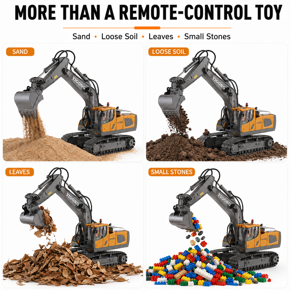Realistic RC Construction Vehicles – Excavator, Dump Truck & Bulldozer with Alloy Parts