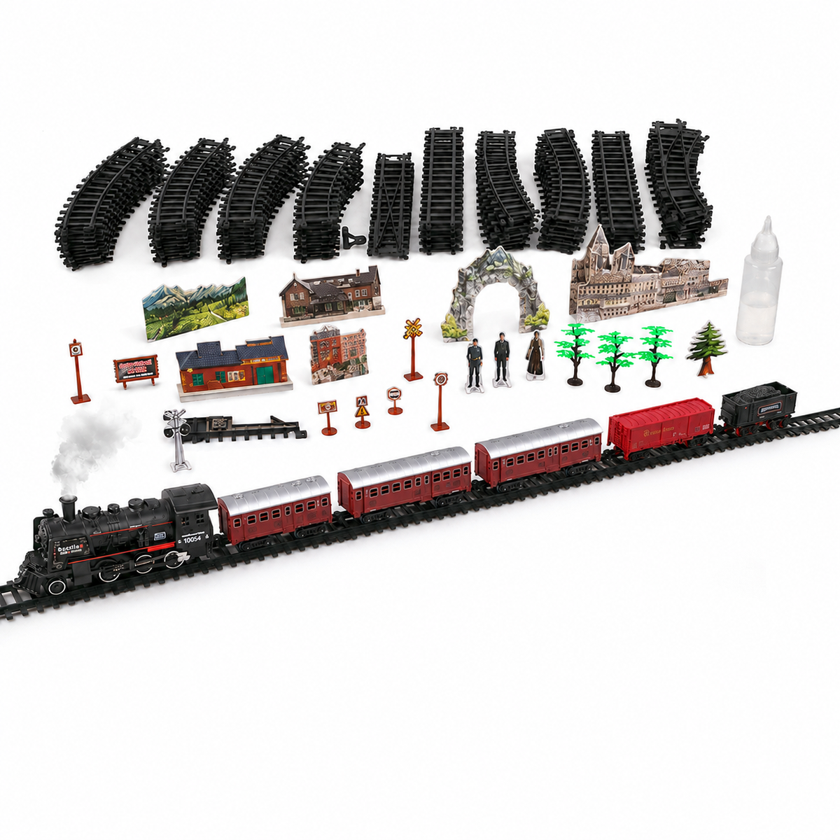 Rechargeable Remote-Control Steam Train Set for Kids