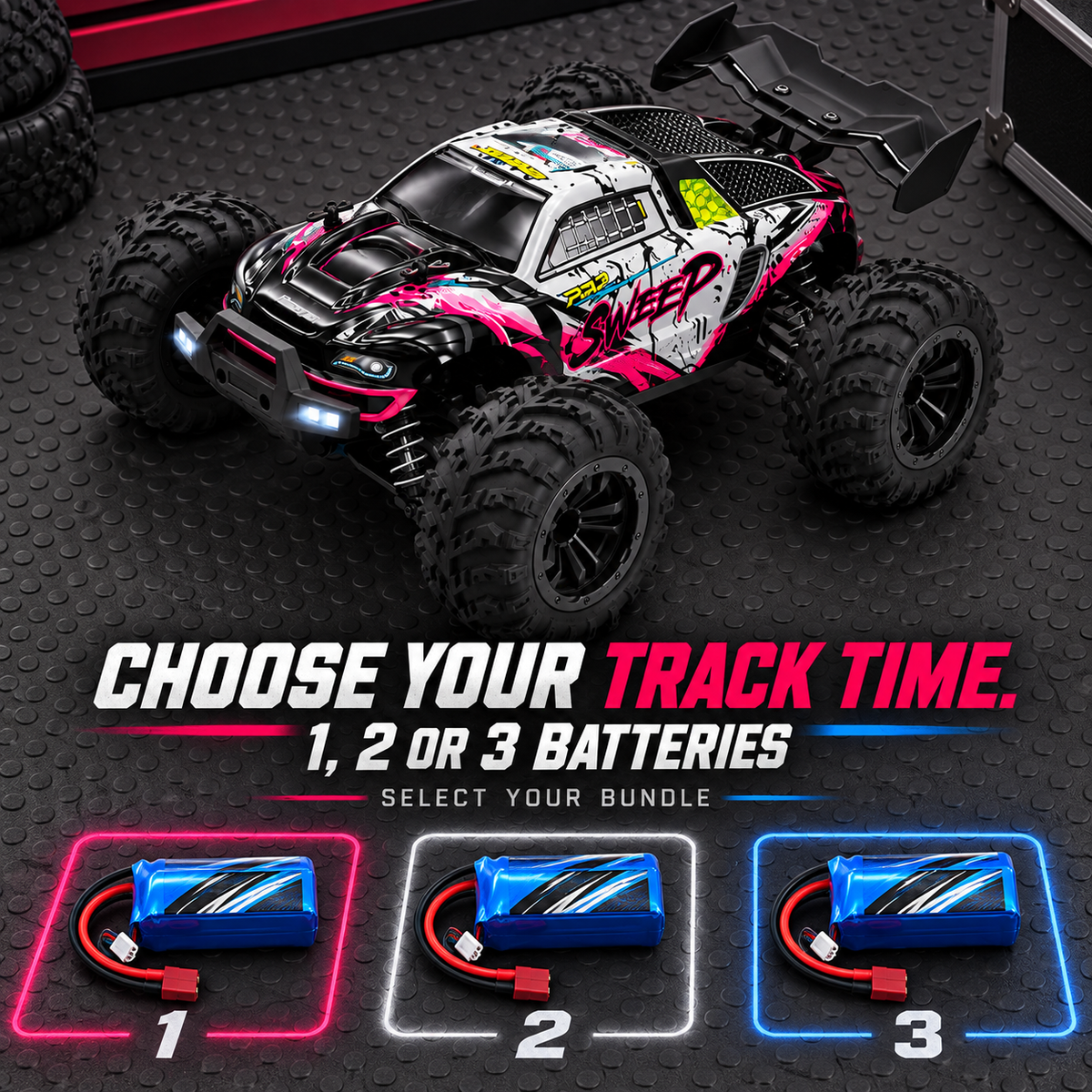 1:16 PRO Brushless 4WD RC Monster Truck – Up to 47 MPH