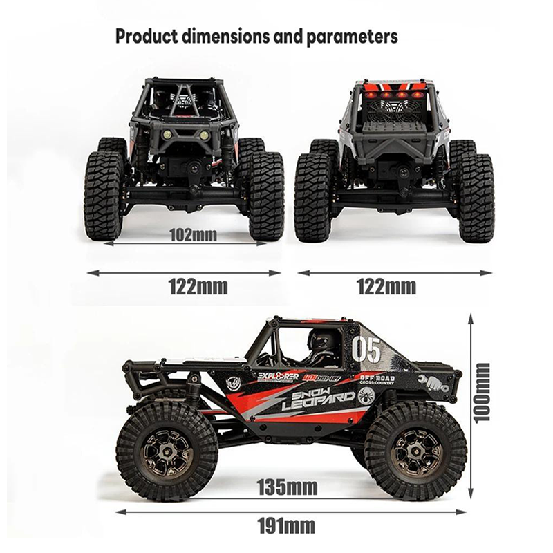 1/24 4WD 4-Wheel Steering Crawler Off-Road Vehicle (with Outrunner Motor)