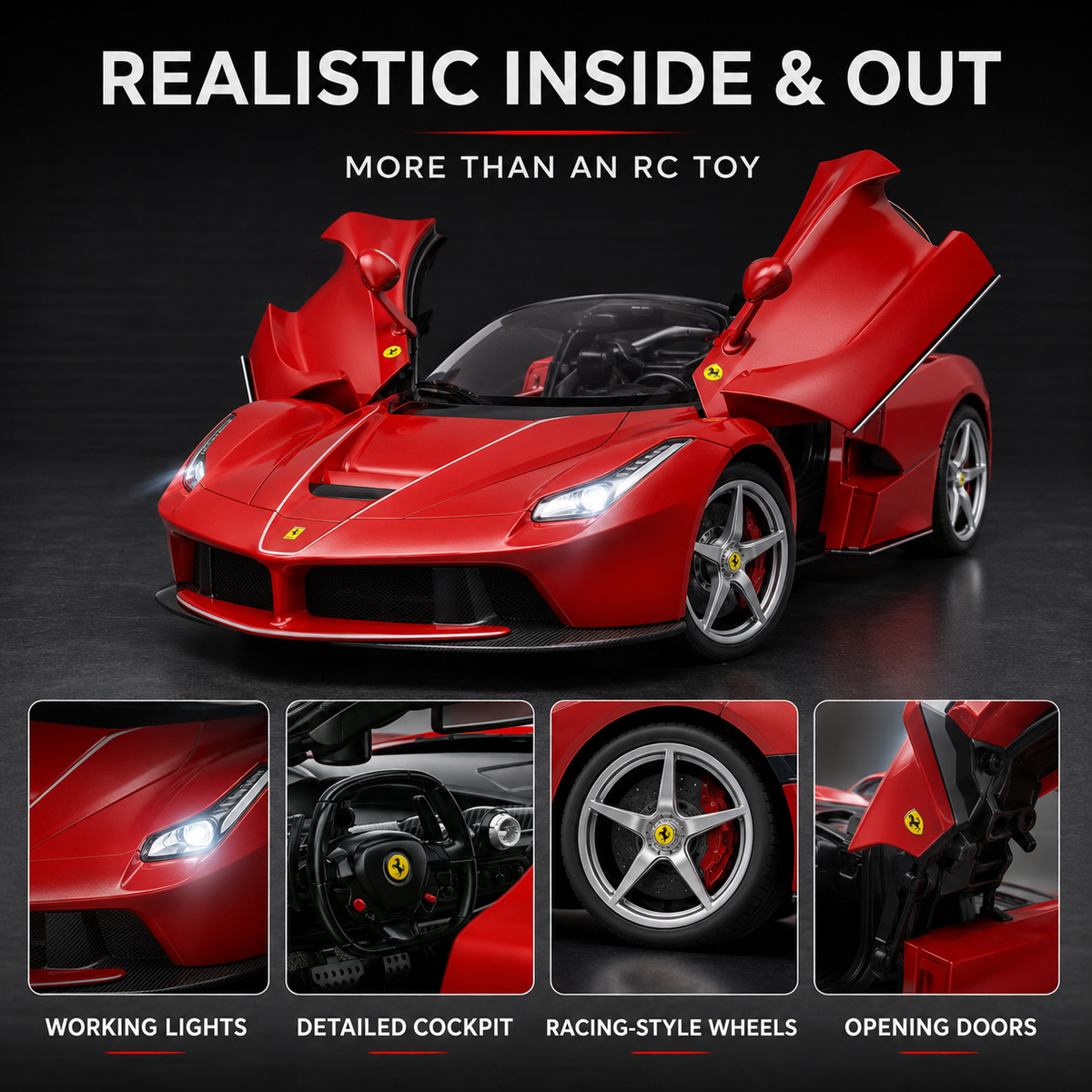 1:14 RC Ferrari Supercar Collection with Lights & Opening Door