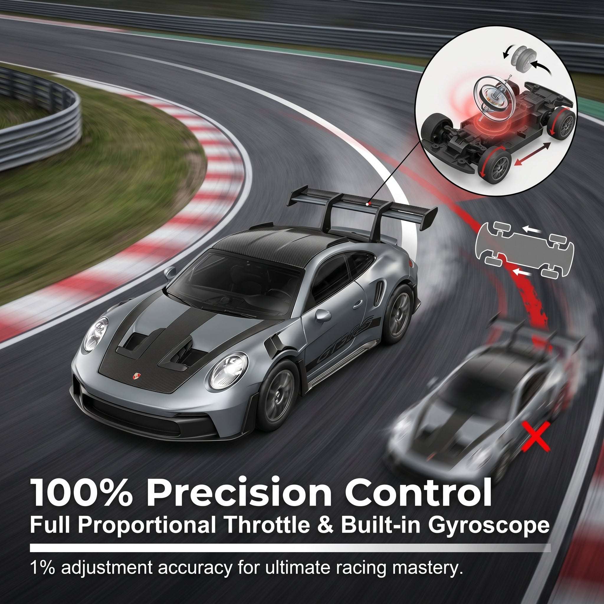 1:43 RC 4WD Drift Alloy Supercar Desktop Remote Control Car