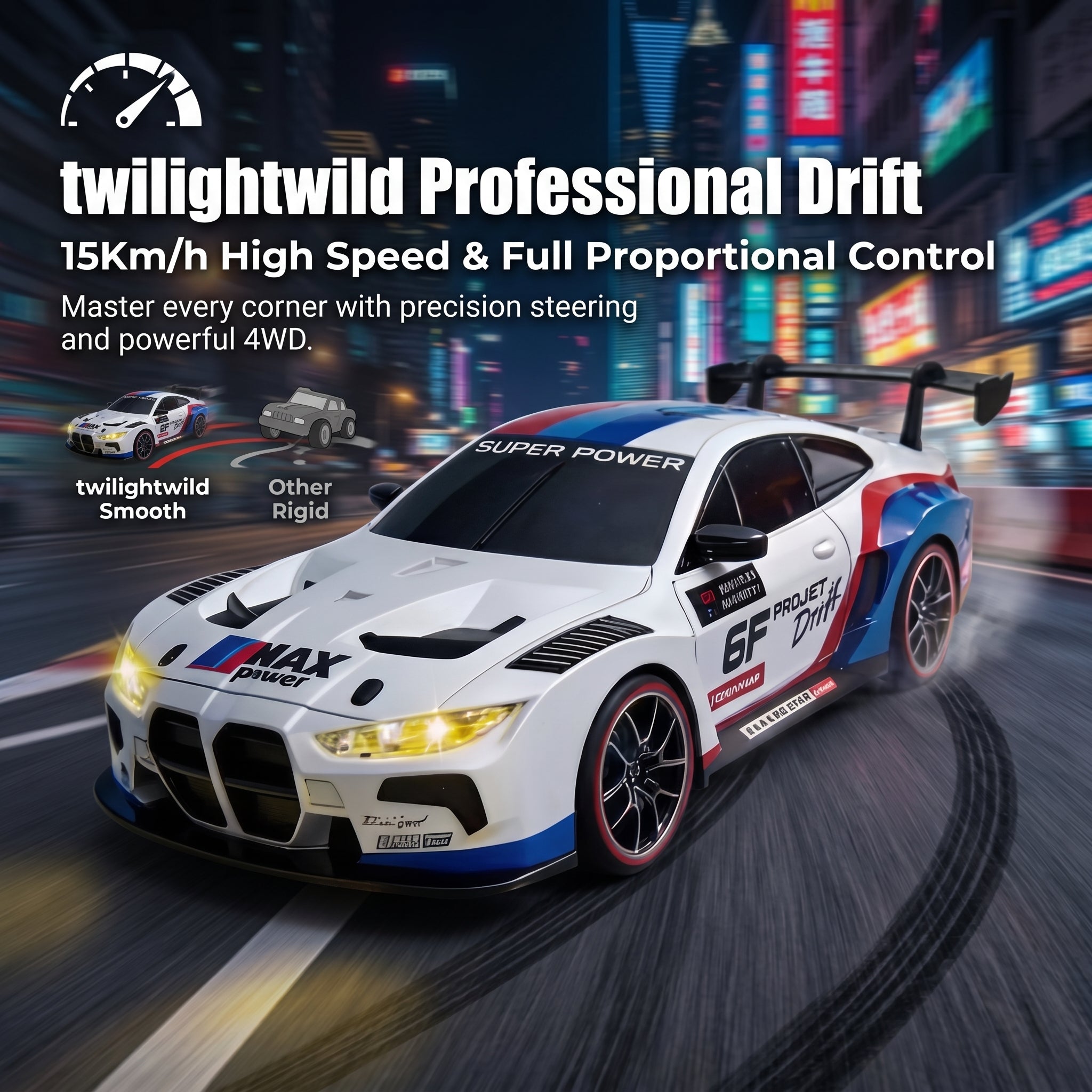 RC Professional High-Speed 4WD Drift Racing Car for Children