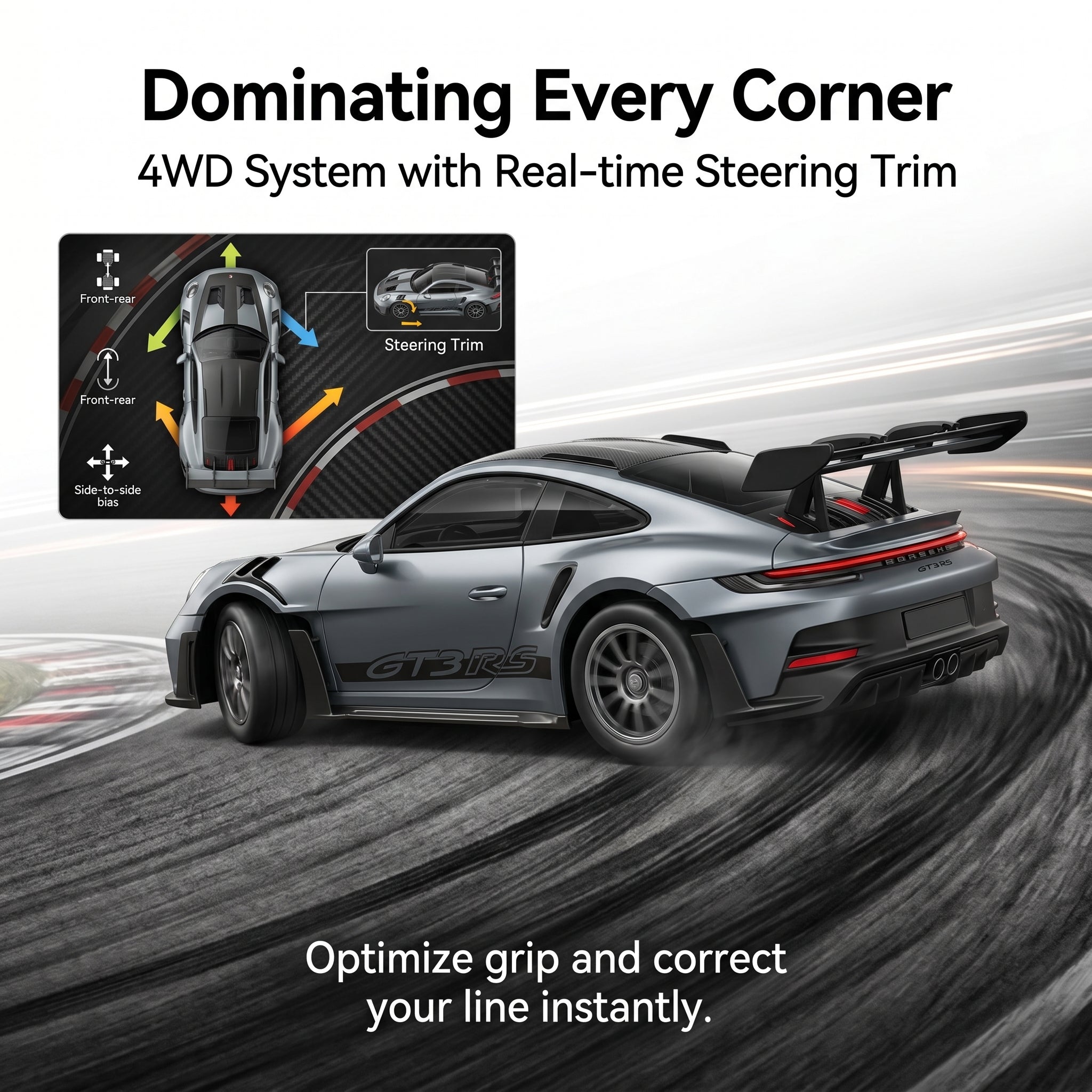 1:43 RC 4WD Drift Alloy Supercar Desktop Remote Control Car