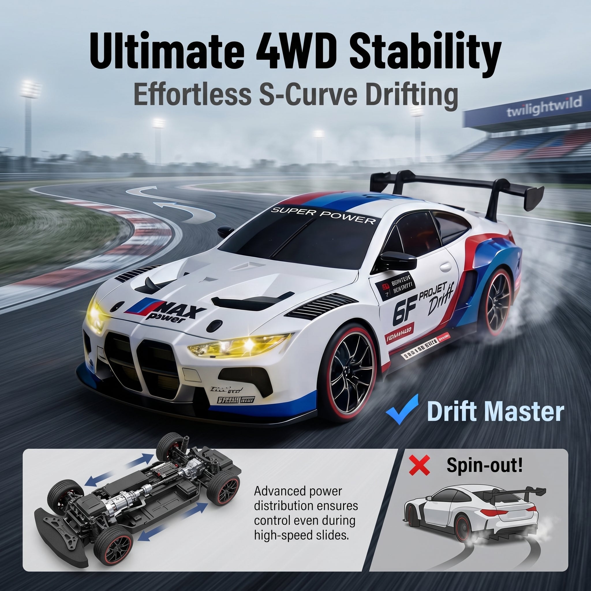 RC Professional High-Speed 4WD Drift Racing Car for Children