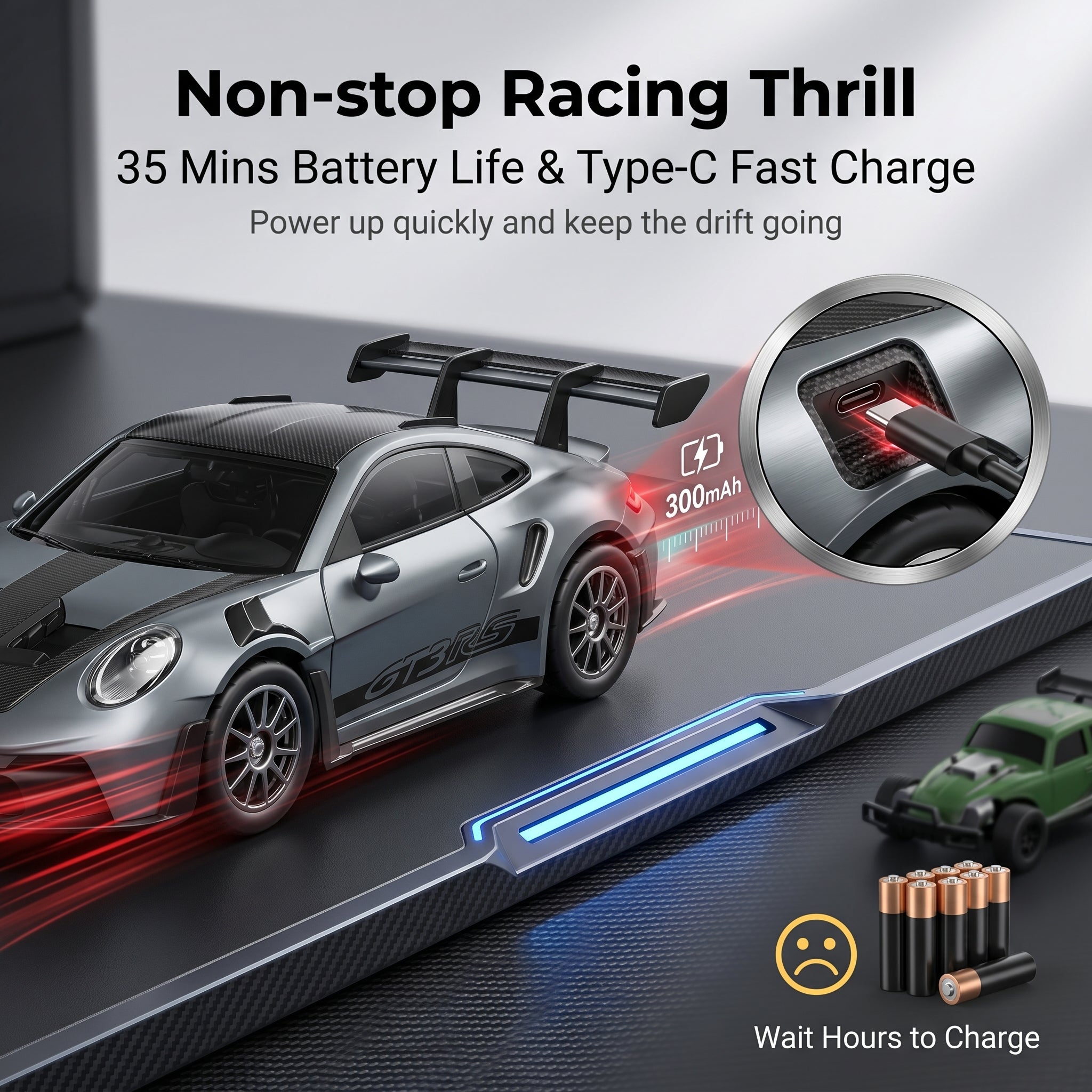 1:43 RC 4WD Drift Alloy Supercar Desktop Remote Control Car