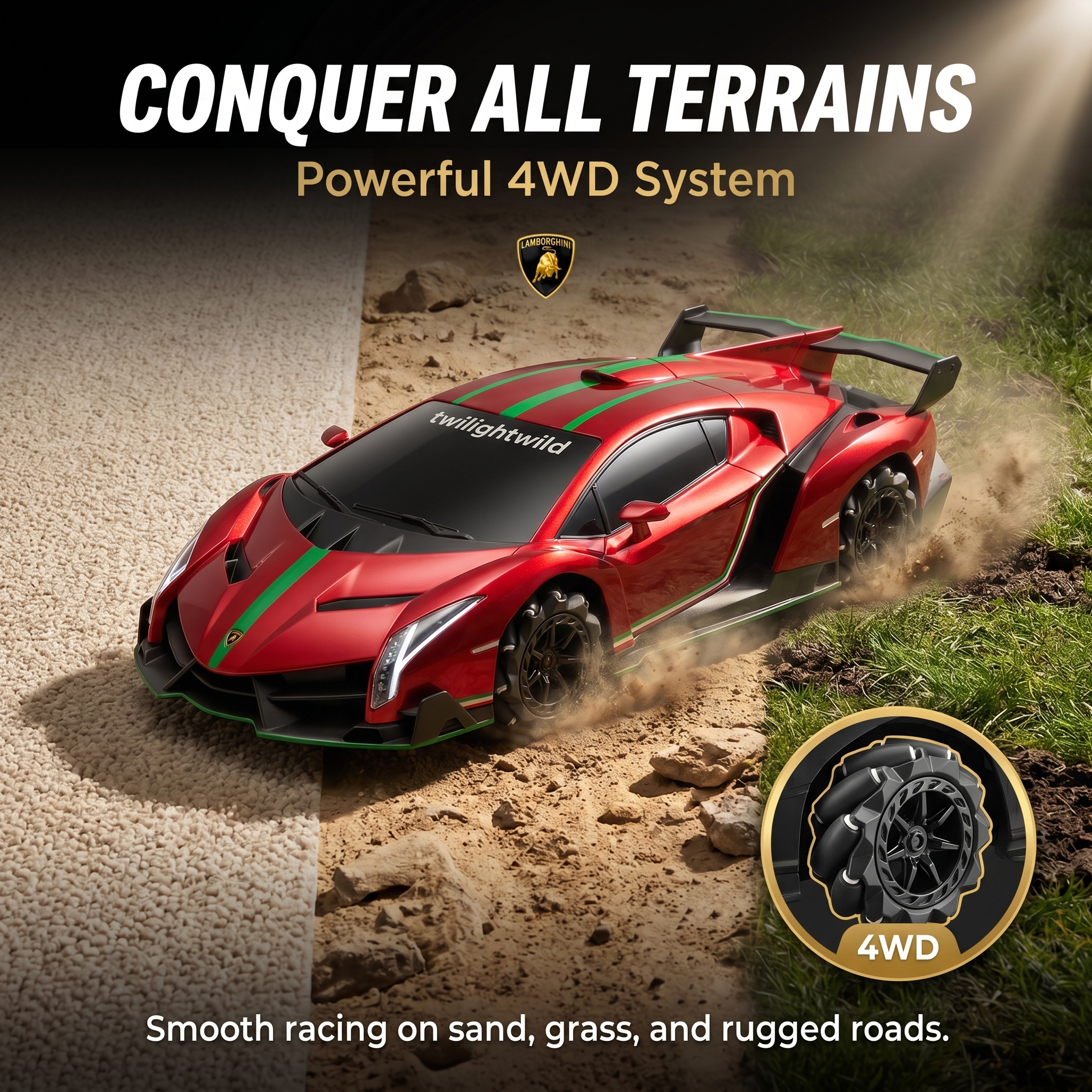 Large Scale RC Transforming Car - 50CM 4WD Drift Racing Supercar