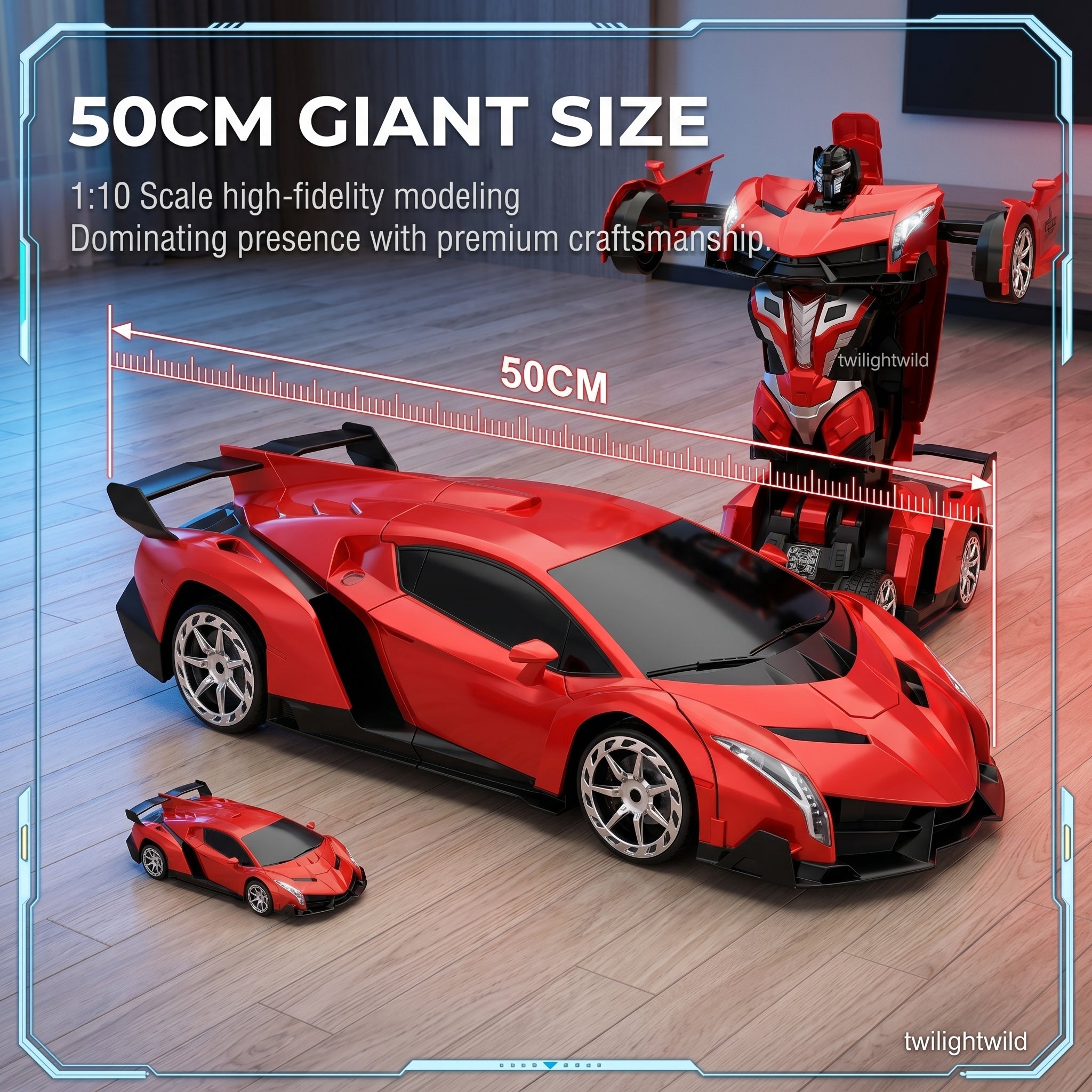 50CM Spray Sensor Remote Control Transforming Car