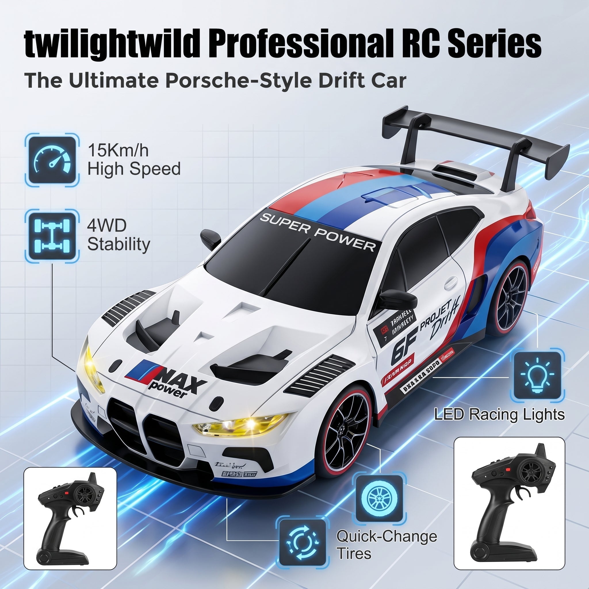 RC Professional High-Speed 4WD Drift Racing Car for Children