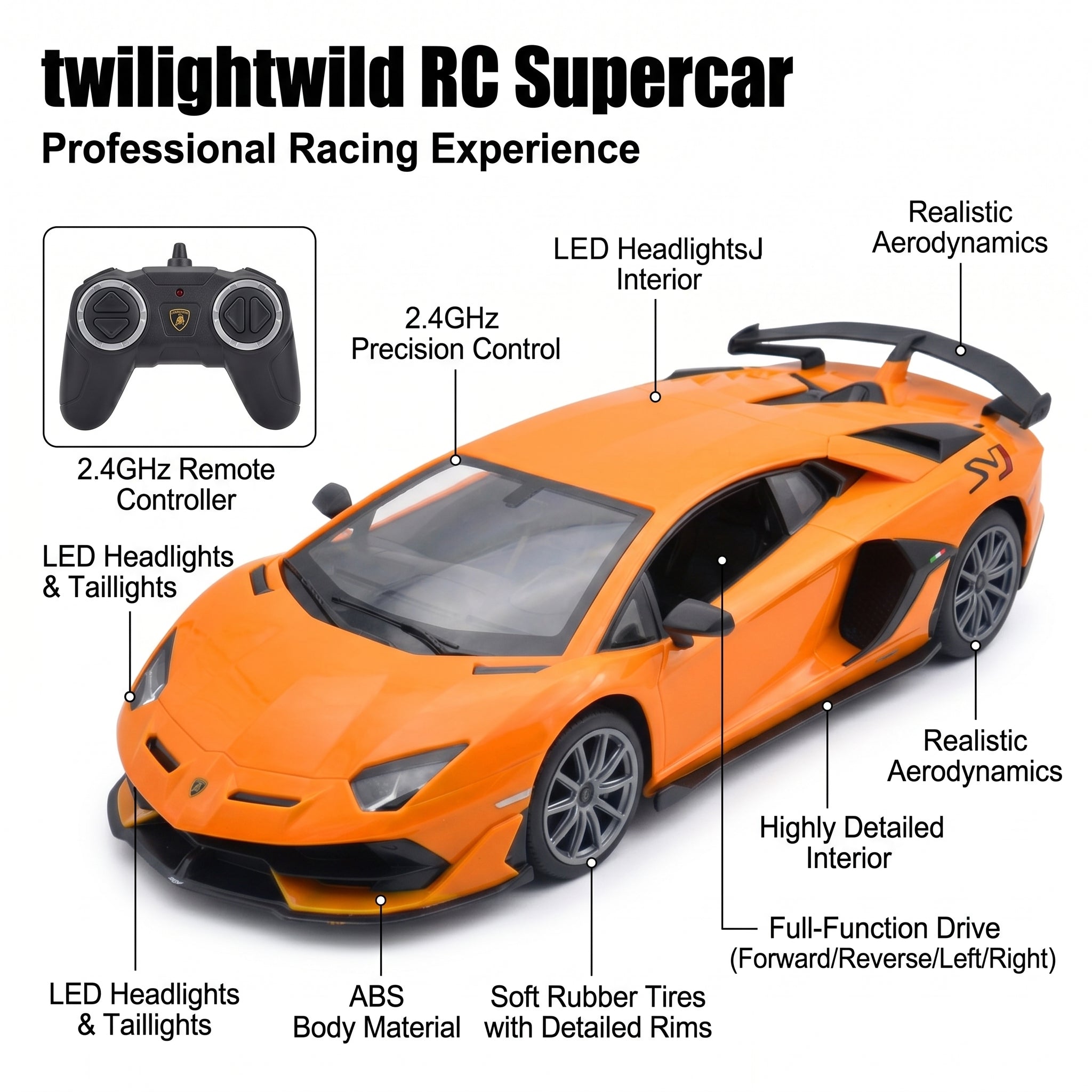 96000 Remote Control Simulated Sports Car Electric Toy Racer