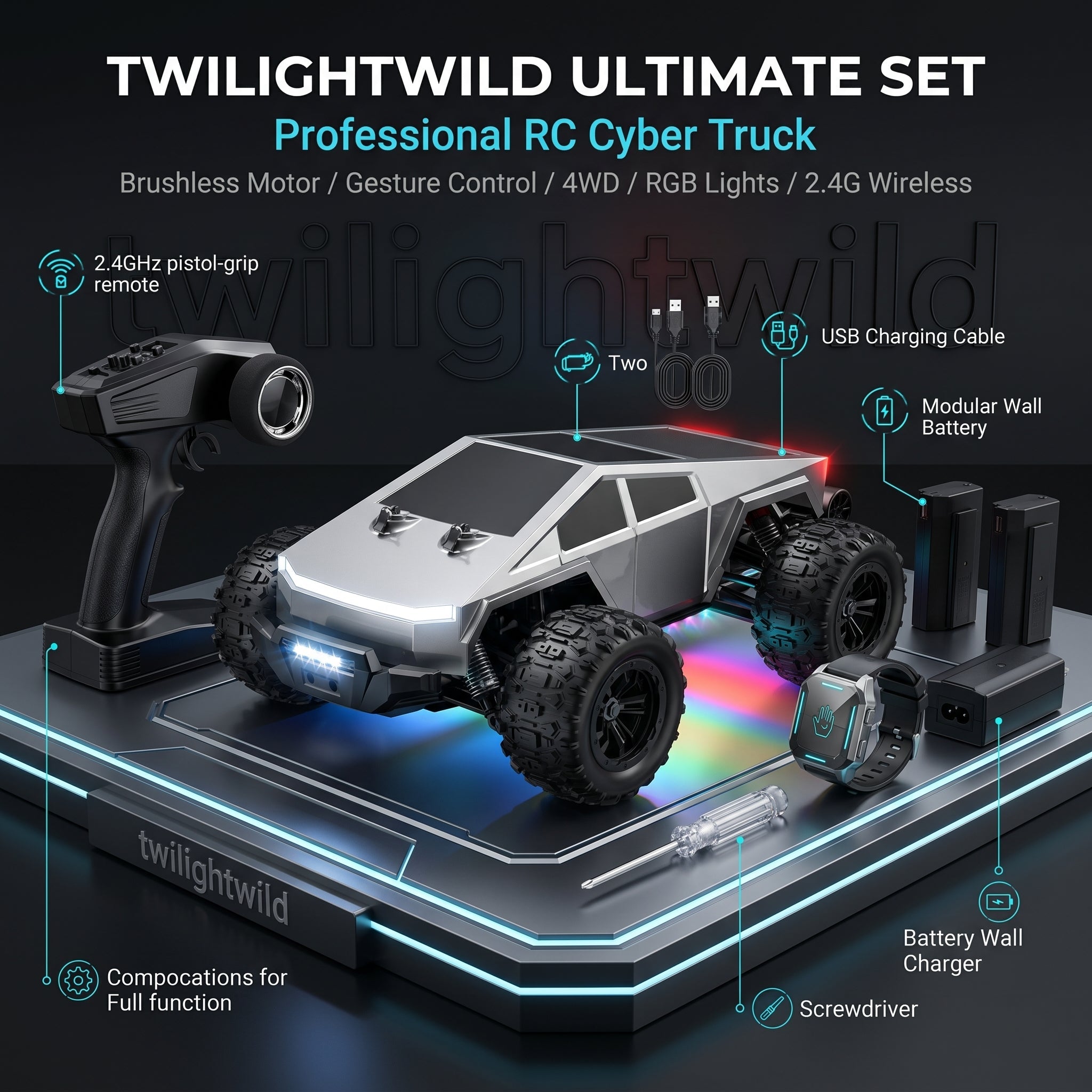 45KM/H High-Speed 4WD RC Off-Road Car – 1:16 All-Terrain Remote Control Truck